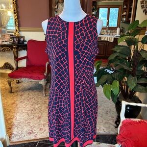 Michael Kors Elegant Red and Black Sleeveless Dress